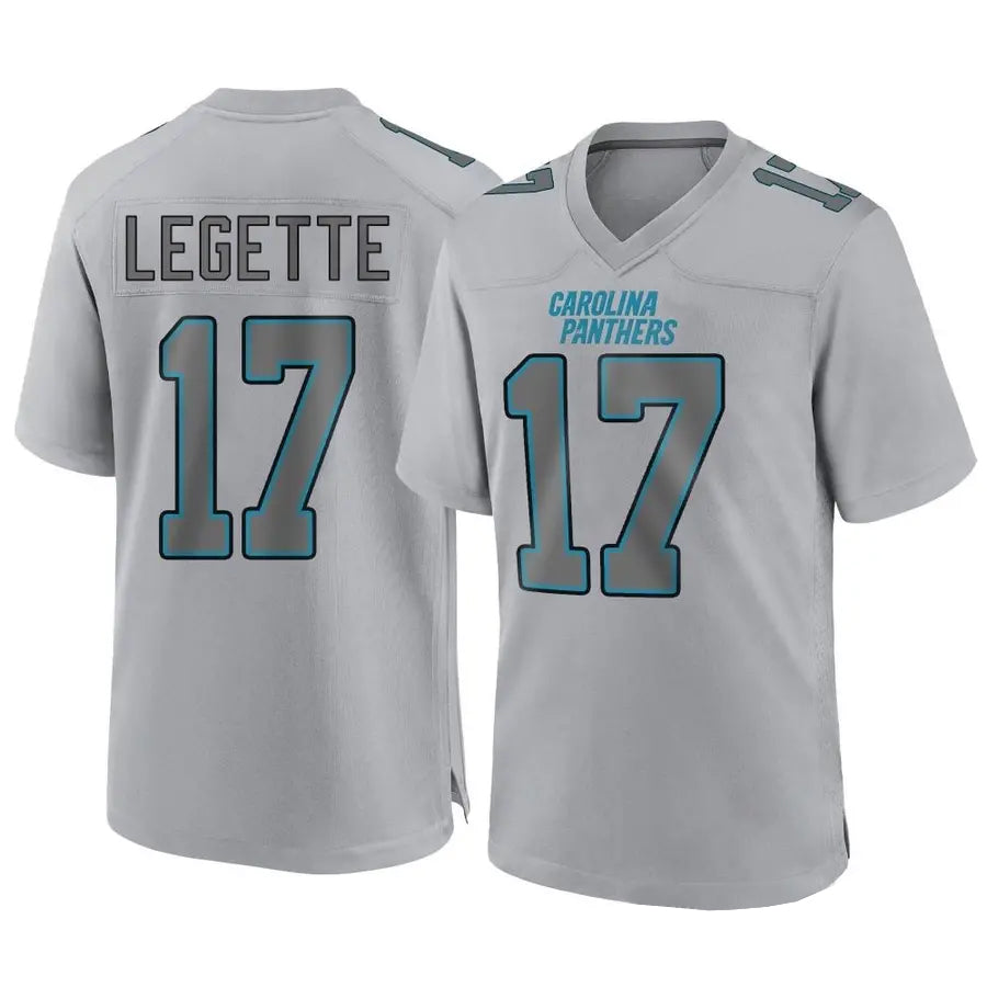 Kdoa C.Panthers #17 Xavier Legette Player Grey Atmosphere Fashion Stitched  Jerseys