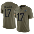Kdoa C.Panthers #17 Xavier Legette Player Salute To Service Olive Stitched Jerseys