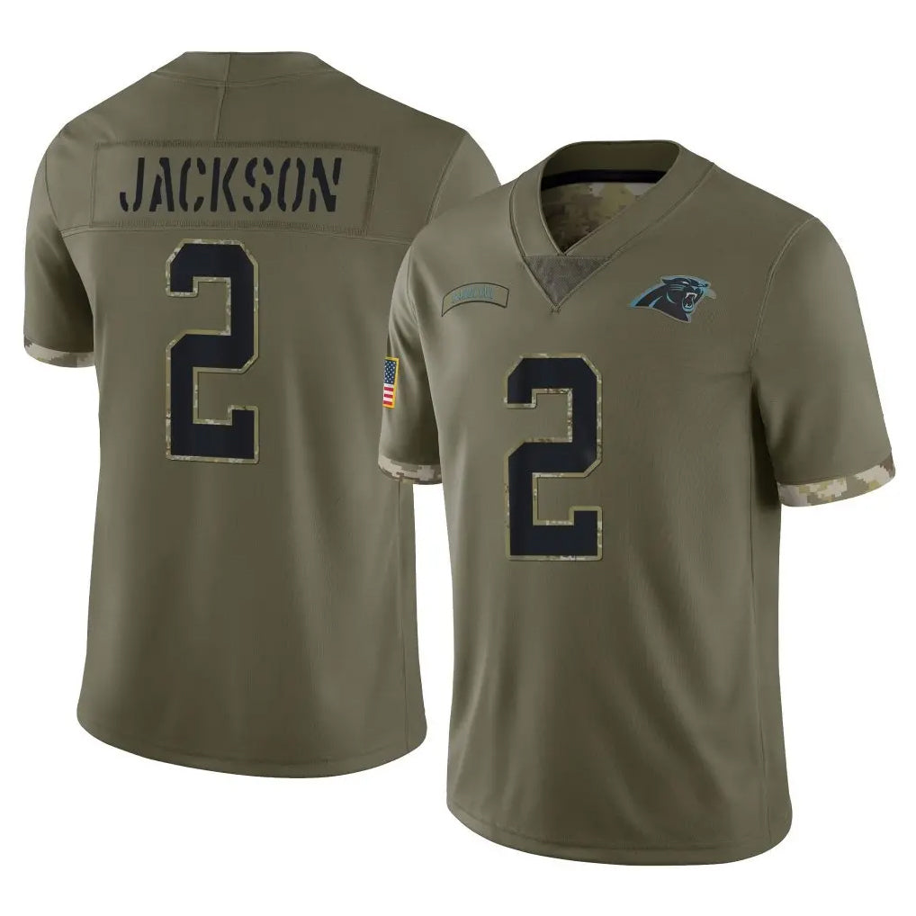 Kdoa C.Panthers #2 Michael Jackson Player Olive Salute to Service Game Stitched Jerseys
