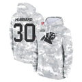 Kdoa C.Panthers #30 Chuba Hubbard Player Arctic Camo Salute to Service Pullover Hoodies Limited Game Stitched Jerseys
