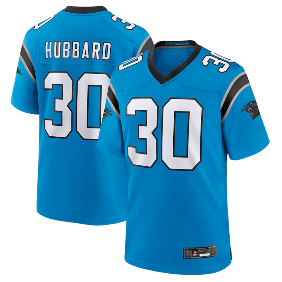 Kdoa C.Panthers #30 Chuba Hubbard Player Blue Game Stitched Jerseys