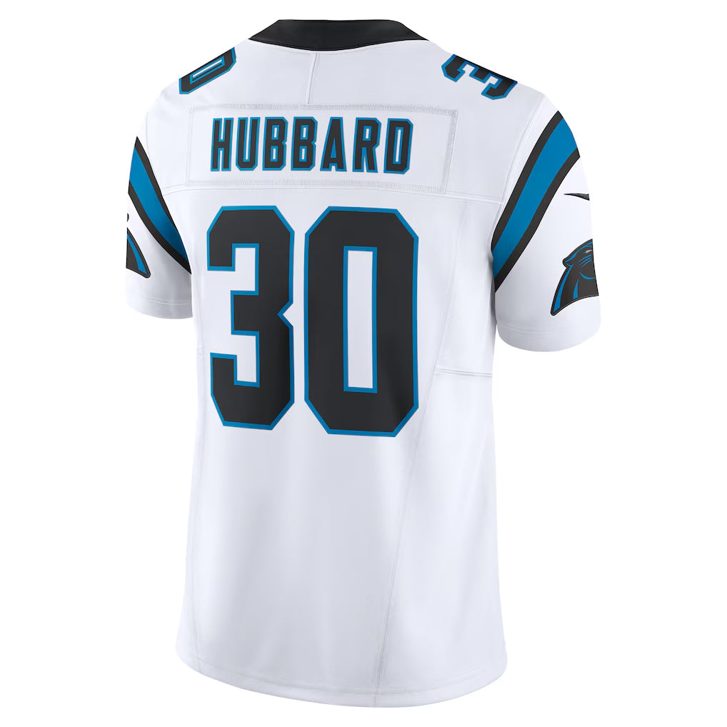 Kdoa C.Panthers #30 Chuba Hubbard Player White Vapor F.U.S.E. Limited Stitched Jerseys
