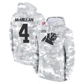 Kdoa C.Panthers #4 Tetairoa McMillan Player Arctic Camo Salute to Service Limited Hoodies Stitched Jerseys