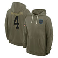 Kdoa C.Panthers #4 Tetairoa McMillan Player Salute to Service Hoodies Stitched Jerseys