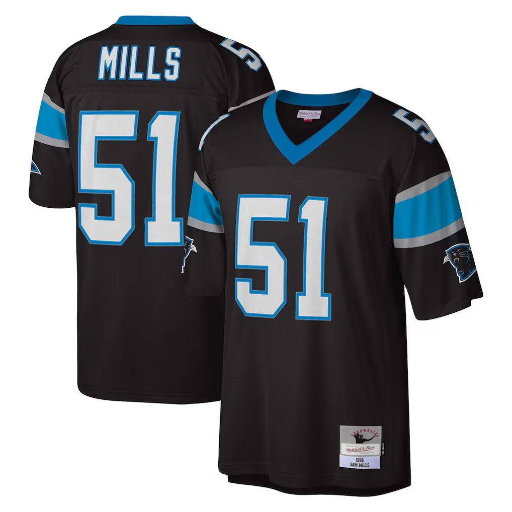 Kdoa C.Panthers #51 Sam Mills Player Black Mitchell & Ness Legacy Replica Stitched Jerseys