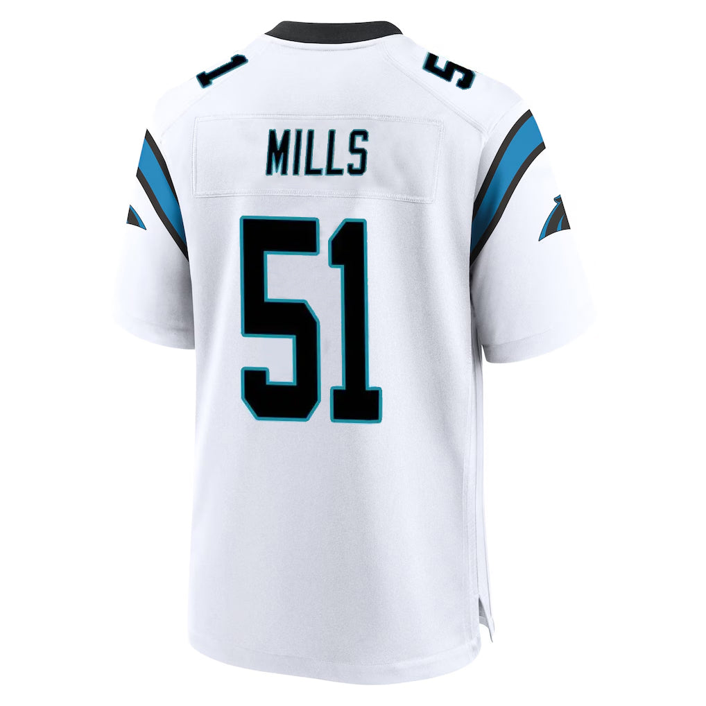 Kdoa C.Panthers #51 Sam Mills Player White Home Game Stitched Jerseys