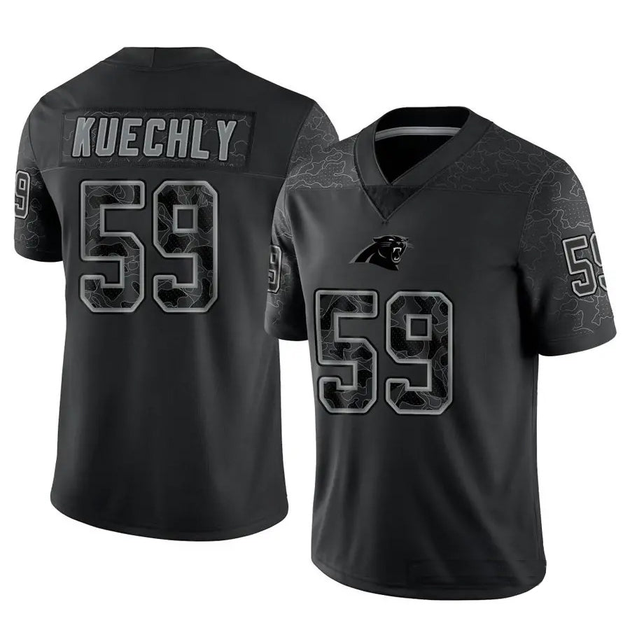 Kdoa C.Panthers #59 Luke Kuechly Player Black REFLECTIVE Limited Stitched Jerseys