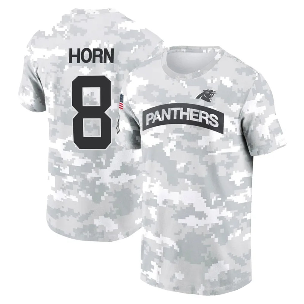Kdoa C.Panthers #8 Jaycee Horn Player Salute to Service Hoodies & T-Shirts Stitched Jerseys