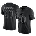 Kdoa C.Panthers #90 Julius Peppers Player Black Limited Reflective Game Stitched Jerseys