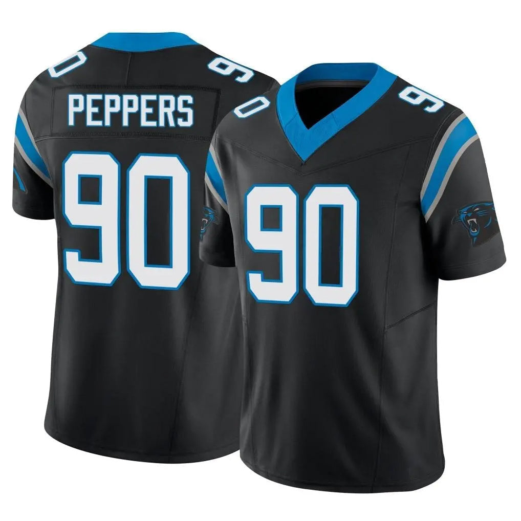 Kdoa C.Panthers #90 Julius Peppers Player Black Vapor F.U.S.E. Limited Home Game Stitched Jerseys