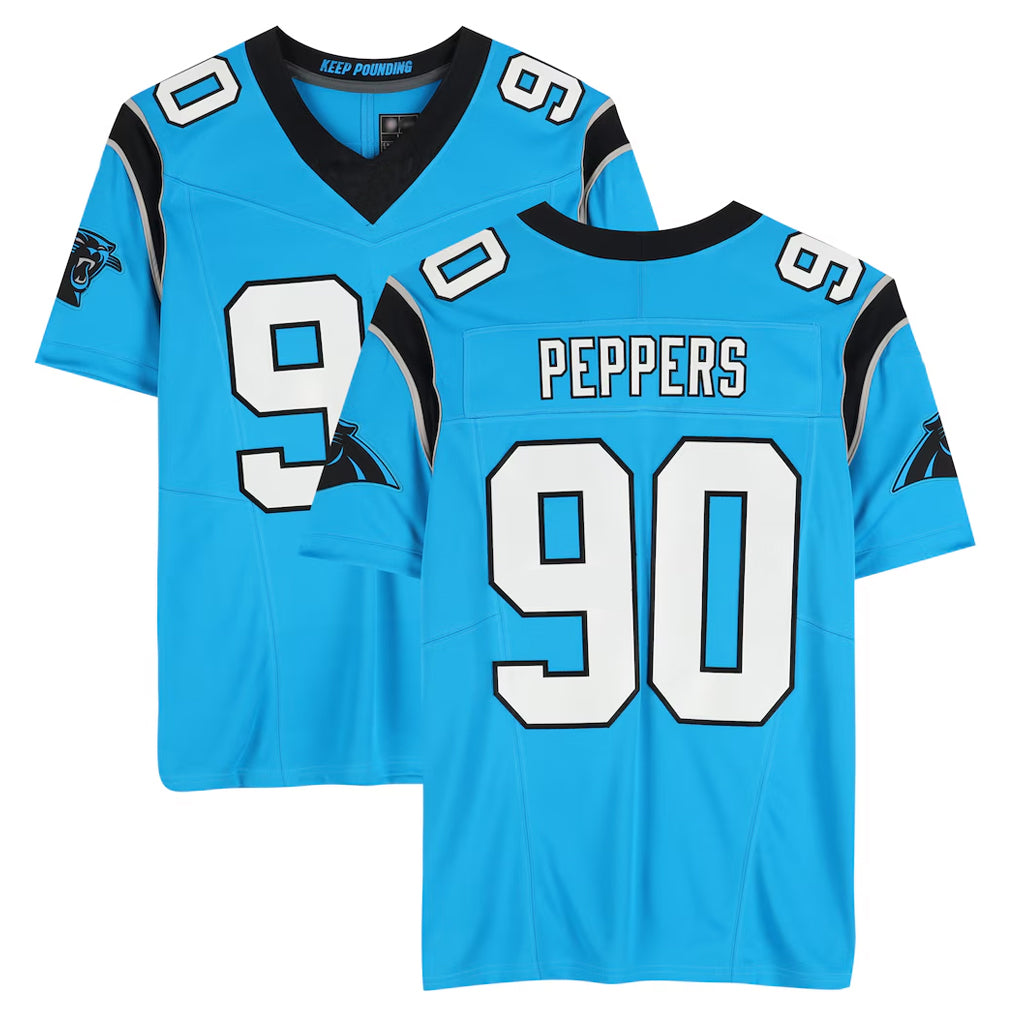 Kdoa C.Panthers #90 Julius Peppers Player Blue Mitchell & Ness Legacy Replica Stitched Jerseys