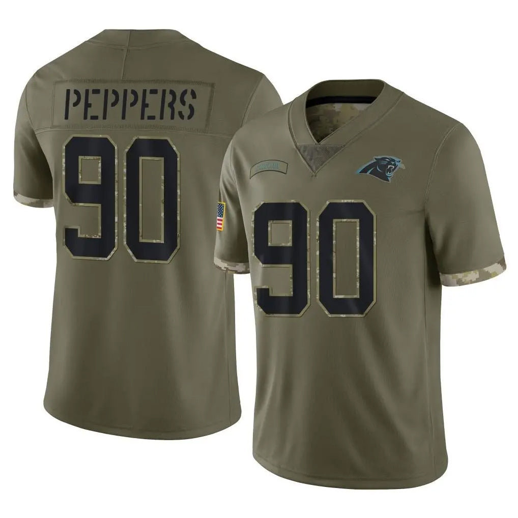 Kdoa C.Panthers #90 Julius Peppers Player Olive Salute to Service Game Stitched Jerseys