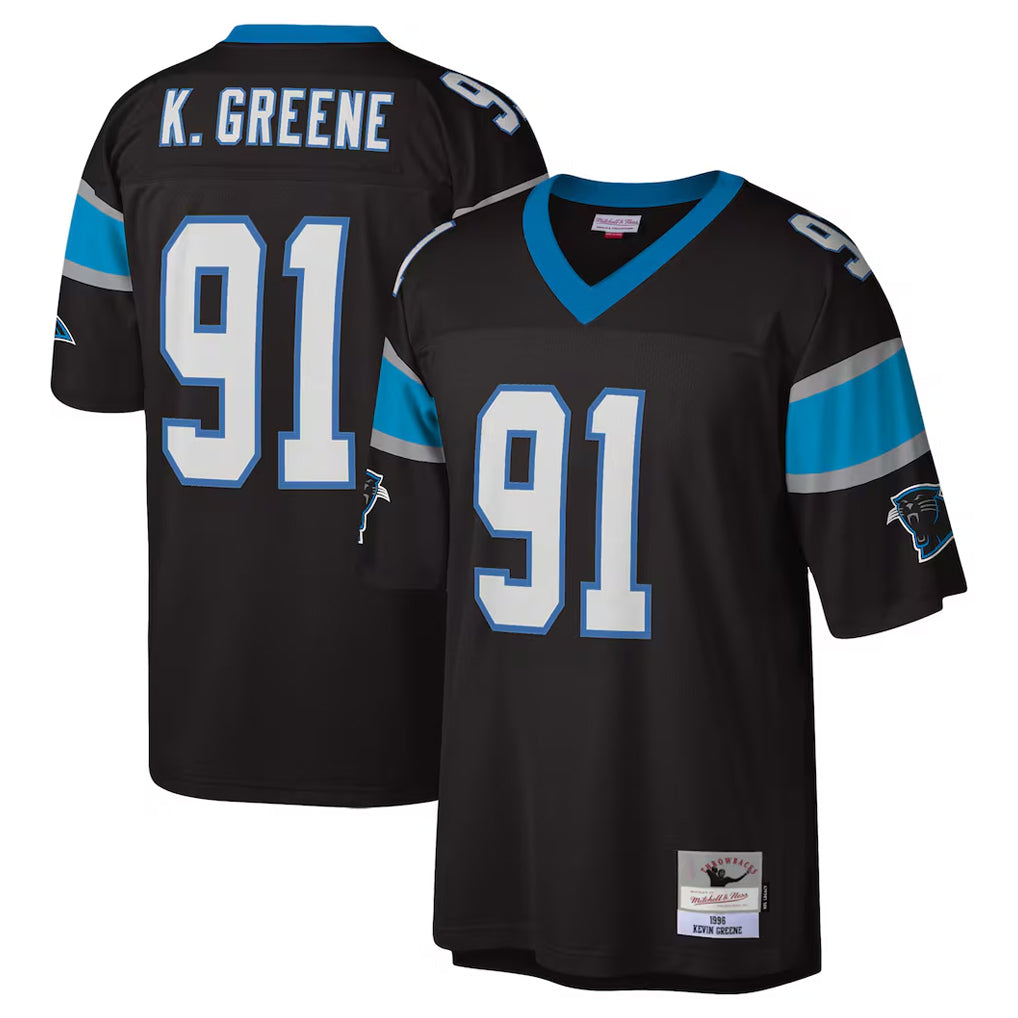 Kdoa C.Panthers #91 Kevin Greene Player Black Mitchell & Ness Legacy Replica Stitched Jerseys