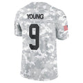 Kdoa C.Panthers #9 Bryce Young Arctic Camo 2024 Salute to Service Limited Stitched Jerseys