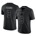 Kdoa C.Panthers #9 Bryce Young Player Black Limited Reflective Game Stitched Jerseys