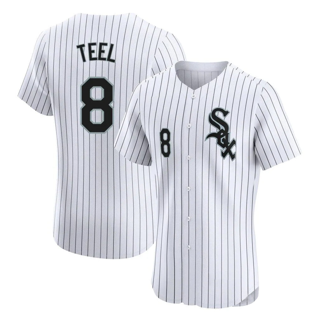 Kdoa C.White Sox #8 Kyle Teel Player White Stripe Limited Elite Home Stitched Jerseys