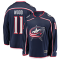 Kdoa CB.Jackets #11 Miles Wood Navy Home Breakaway Jersey