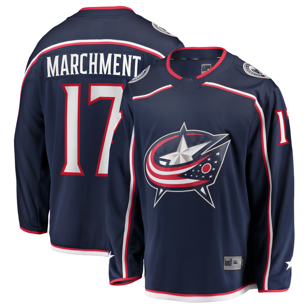 Kdoa CB.Jackets #17 Mason Marchment Navy Home Premier Breakaway Player Jersey
