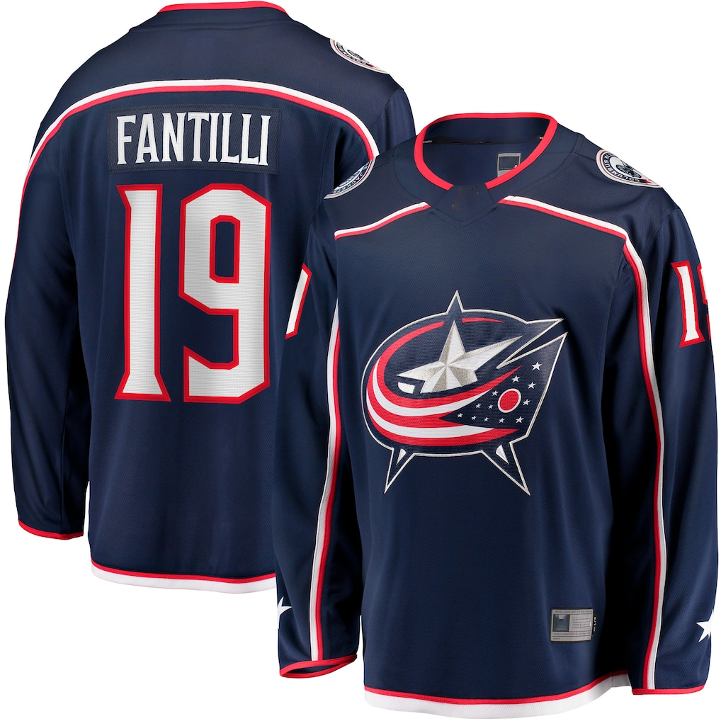 Kdoa CB.Jackets #19 Adam Fantilli Navy Home Premier Breakaway Player Jersey