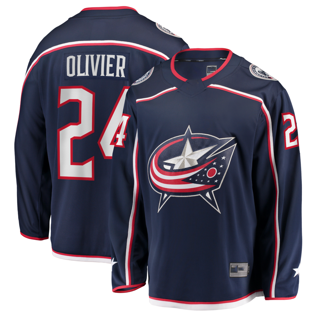 Kdoa CB.Jackets #24 Mathieu Olivier Navy Home Breakaway Jersey