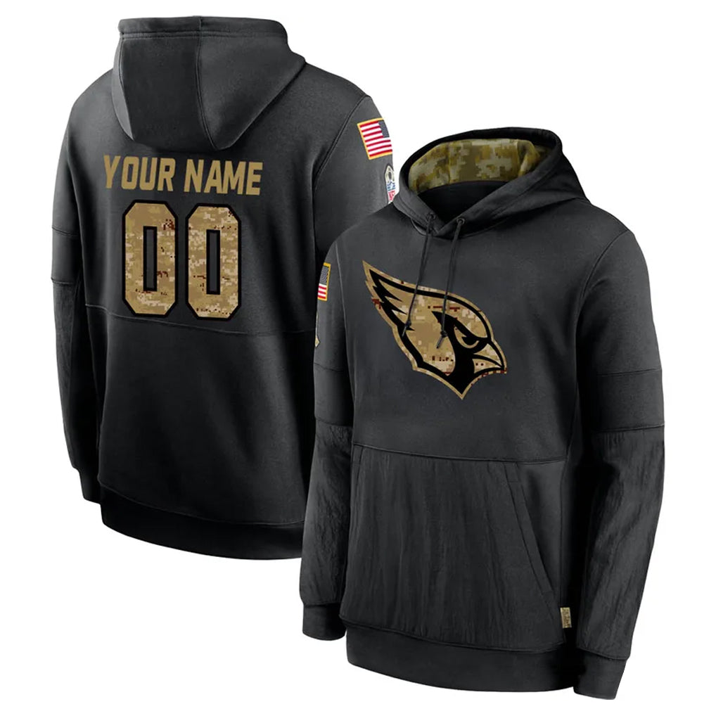 Kdoa Custom A.Cardinals Black Salute to Service Hoodies Any Name & Numbers Stitched Jerseys