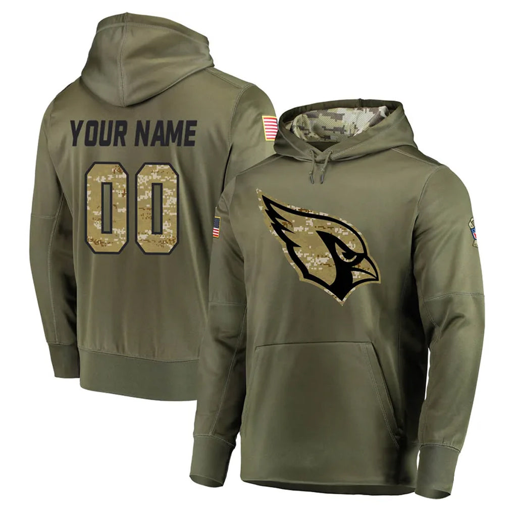 Kdoa Custom A.Cardinals Olive Salute to Service Limited Hoodie Any Name & Numbers Stitched Jerseys