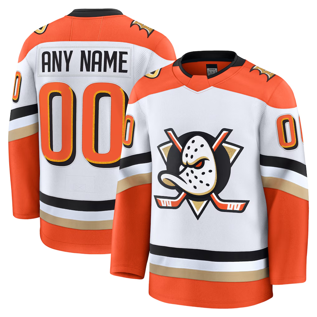 Kdoa Custom A.Ducks White Away Premium Jerseys