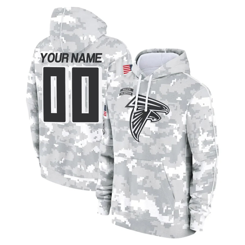 Kdoa Custom A.Falcons Arctic Camo Salute to Service Limited Hoodie Any Name & Numbers Stitched Jerseys