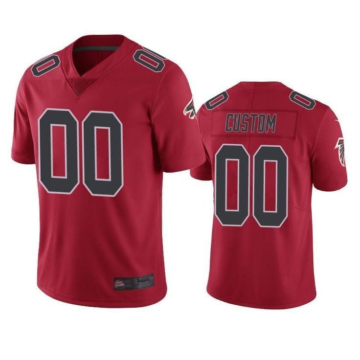 Kdoa Custom A.Falcons Red Color Rush Limited Stitched Jerseys