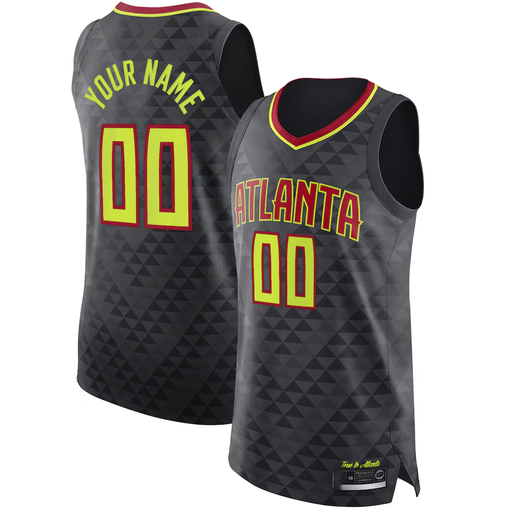 Kdoa Custom A.Hawks Black Authentic Jerseys - Icon Edition