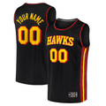 Kdoa Custom A.Hawks Black Fast Break Replica Jerseys - Statement Edition