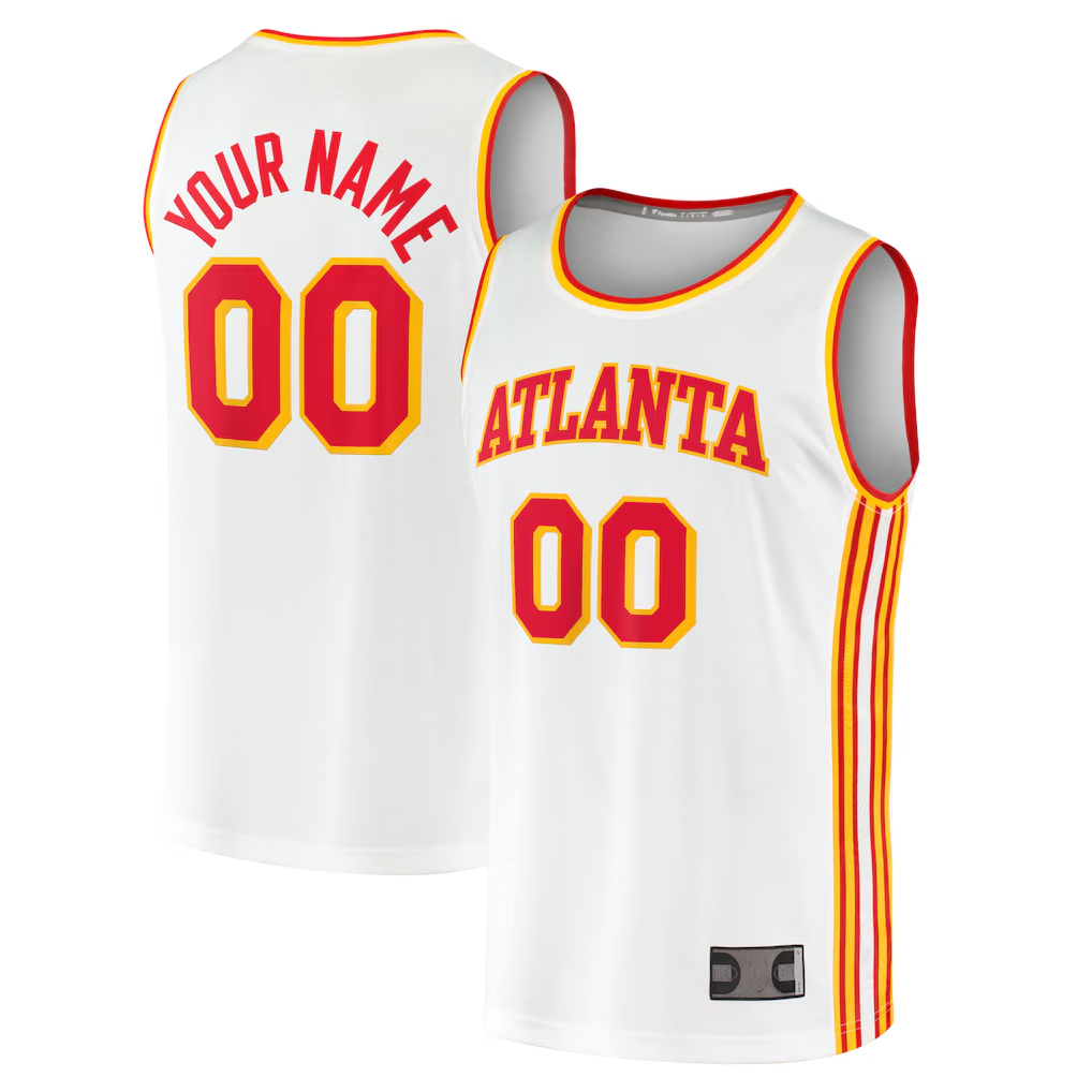 Kdoa Custom A.Hawks White Fast Break Replica Jerseys - Association Edition