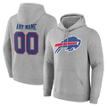 Kdoa Custom B.Bills Gray Team Authentic Personalized Name & Number Hoodie Stitched Jerseys