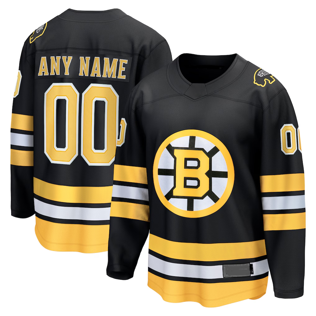 Kdoa Custom B.Bruins Black Home Breakaway Stitched Jerseys