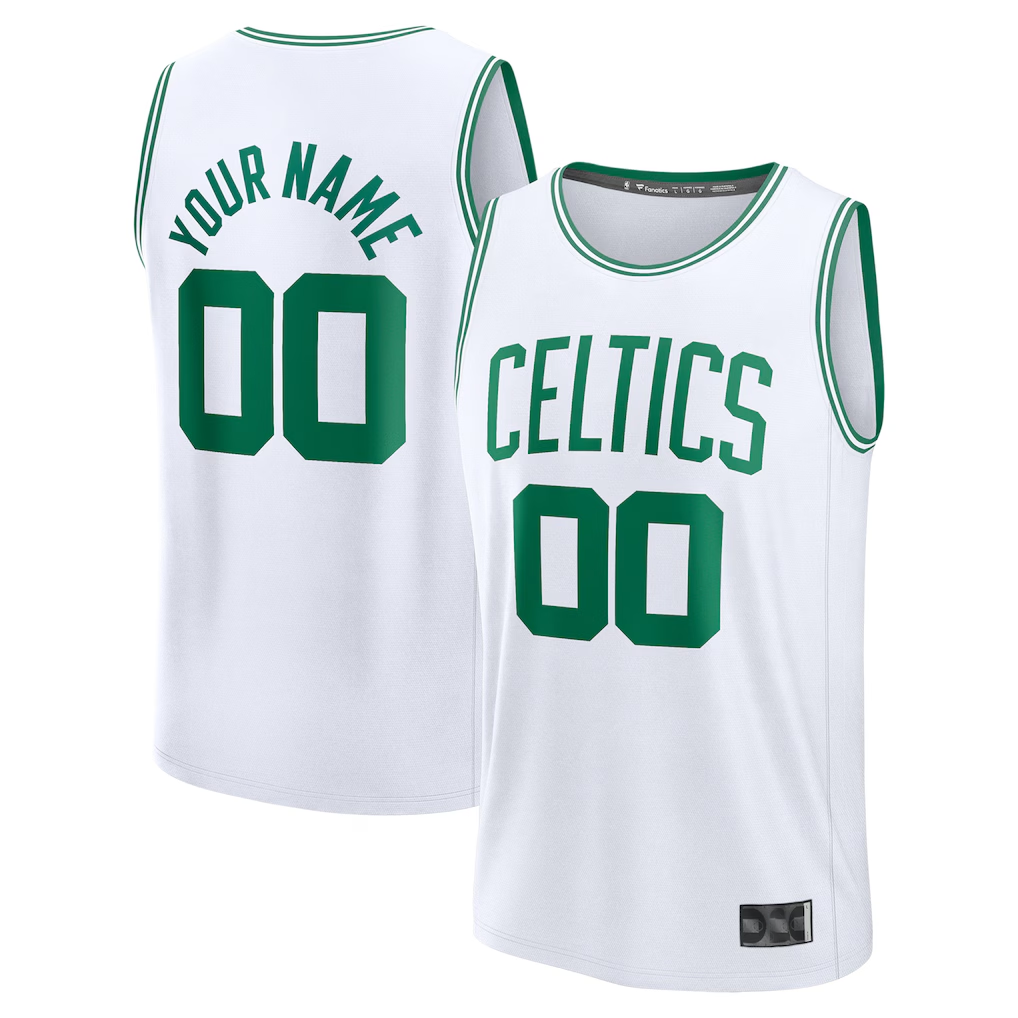 Kdoa Custom B.Celtics White Fast Break Jerseys - Association Edition