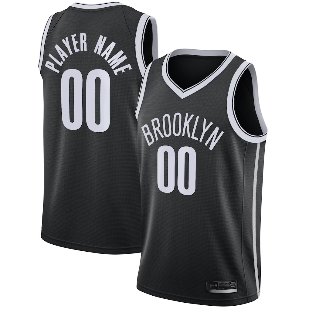 Kdoa Custom B.Nets Black 202021 Swingman Jerseys - Icon Edition