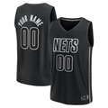 Kdoa Custom B.Nets Fanatics Black Fast Break Stitched Jerseys- Statement Edition