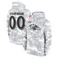 Kdoa Custom B.Ravens Black Pullover Hoodie Any Name & Numbers Stitched Jerseys