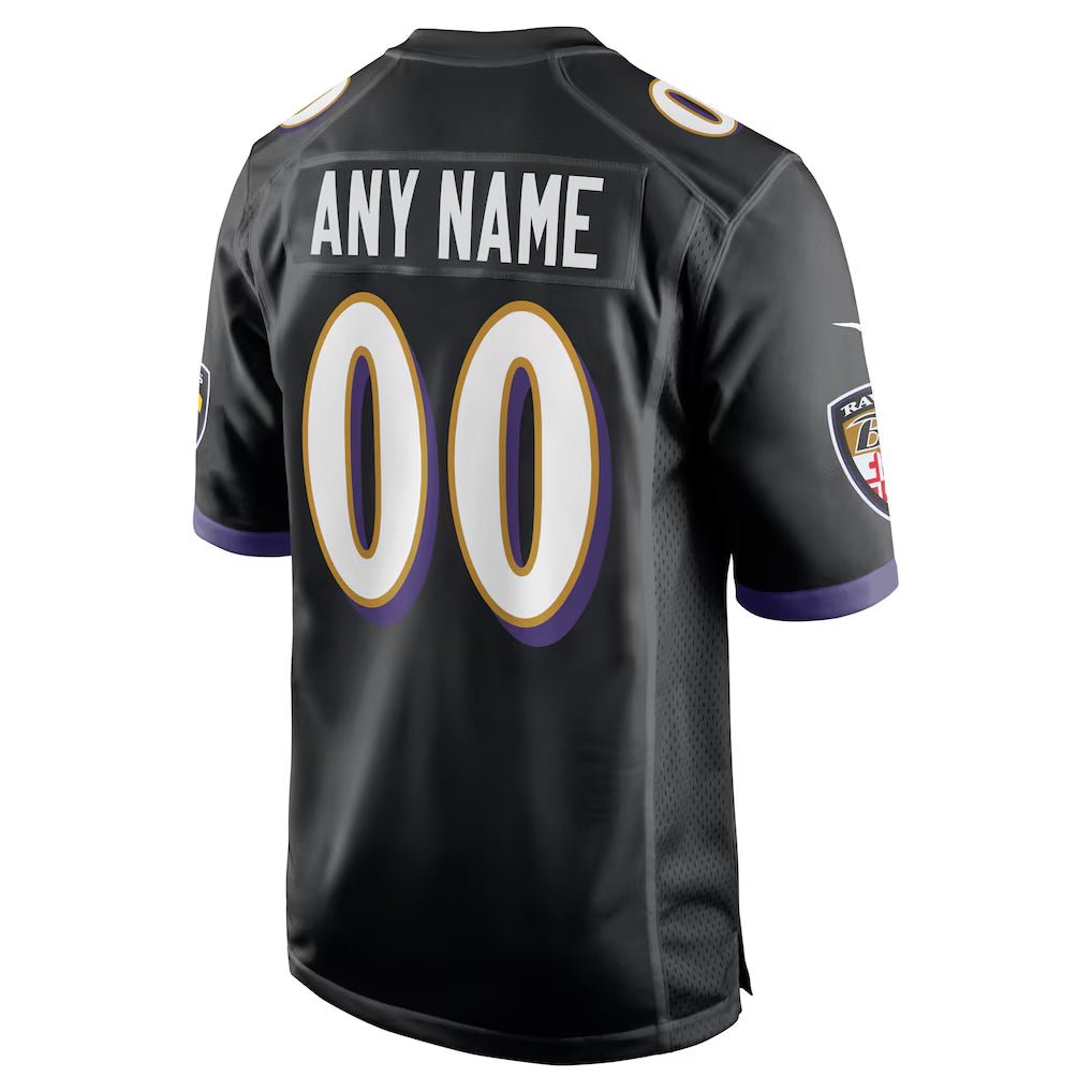 Kdoa Custom B.Ravens Black Alternate Home Game Any Name & Numbers Stitched Jerseys