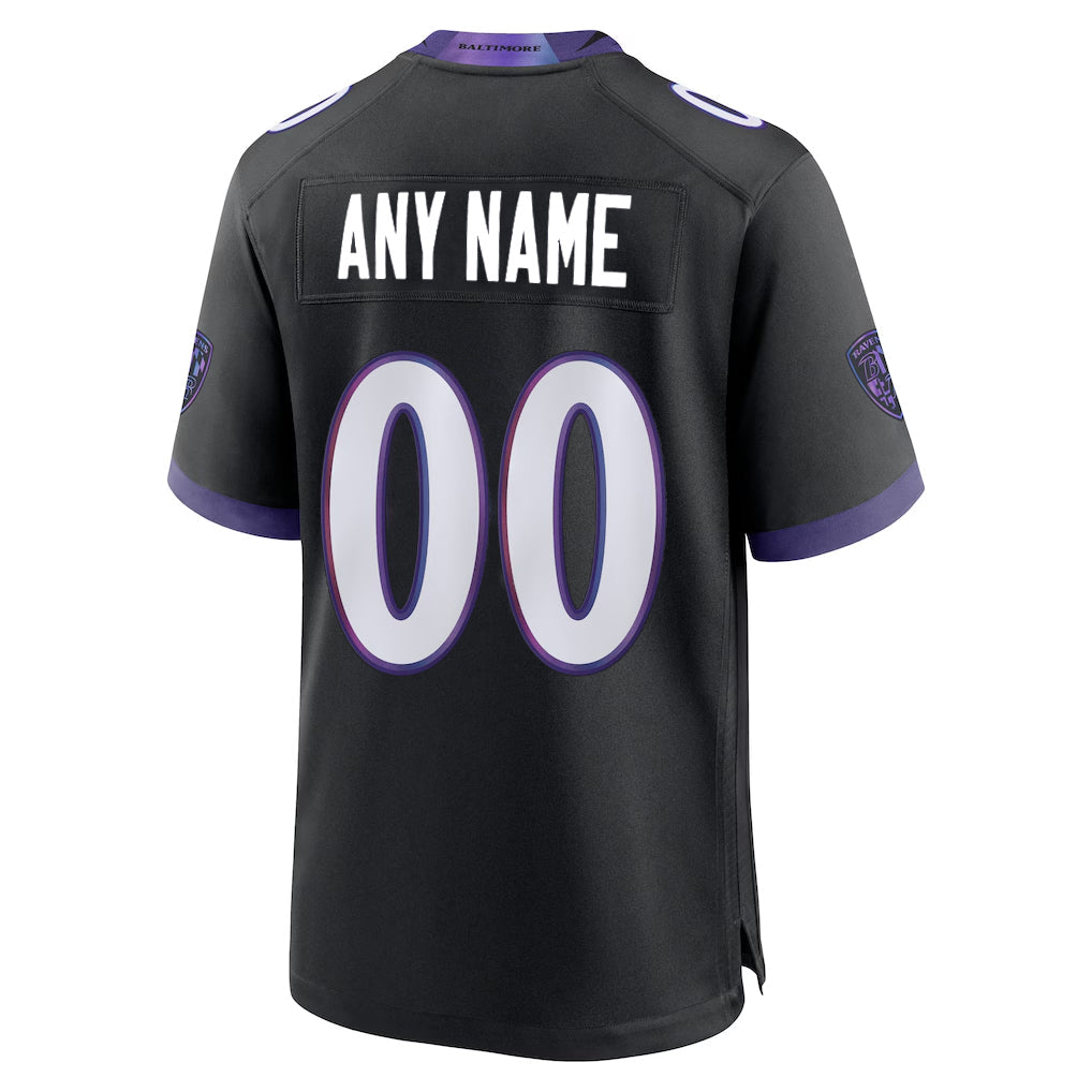 Kdoa Custom B.Ravens Black Home Game Any Name & Numbers Stitched Jerseys