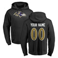 Kdoa Custom B.Ravens Black Pullover Hoodie Any Name & Numbers Stitched Jerseys