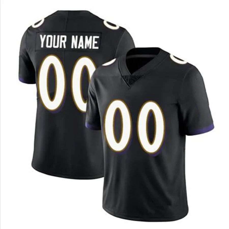 Kdoa Custom B.Ravens Black Replica Limited Game Stitched Jerseys