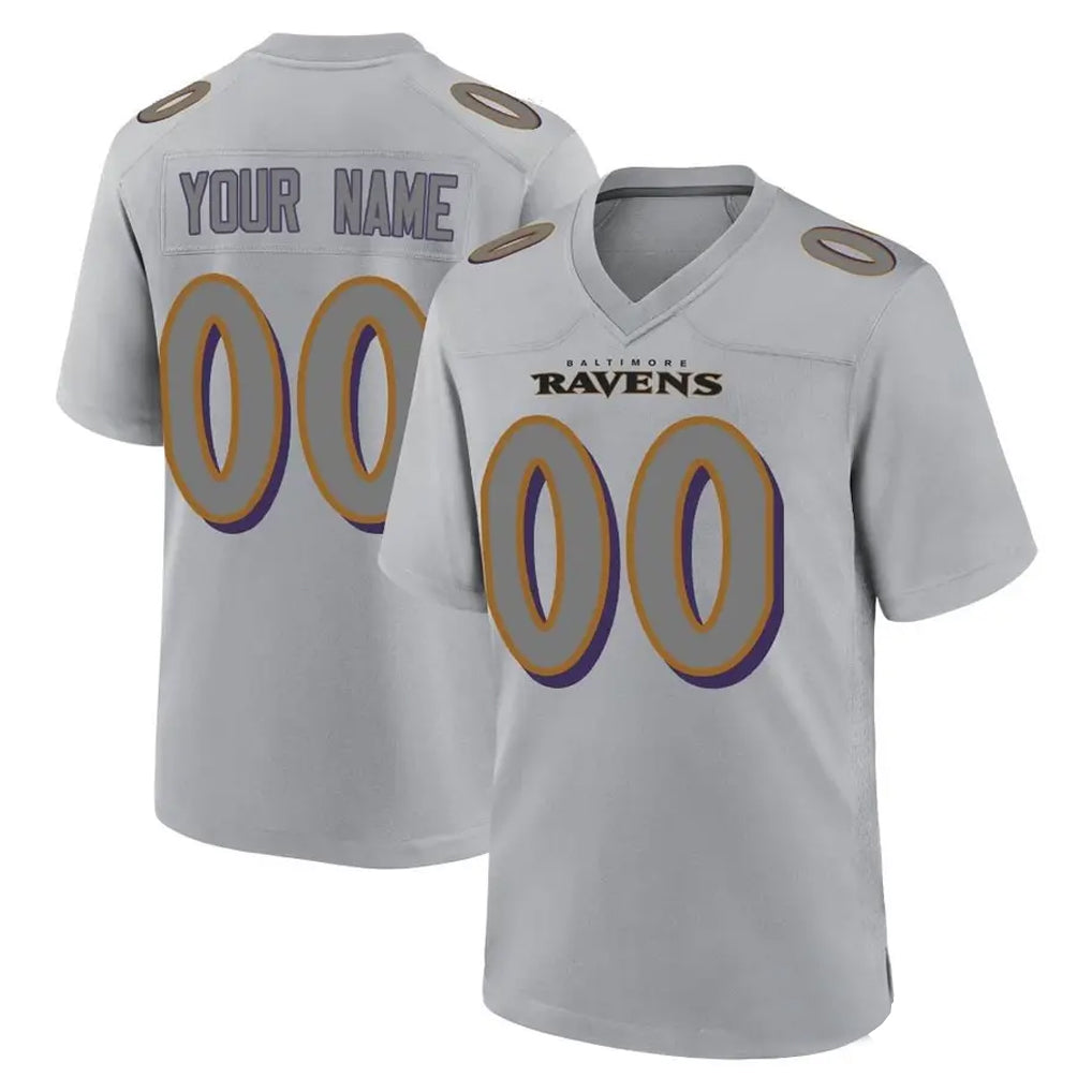 Kdoa Custom B.Ravens Gray Replica Game Any Name & Numbers Stitched Jerseys