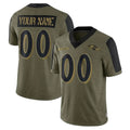 Kdoa Custom B.Ravens Olive Salute To Service Limited Game Any Name & Numbers Stitched Jerseys