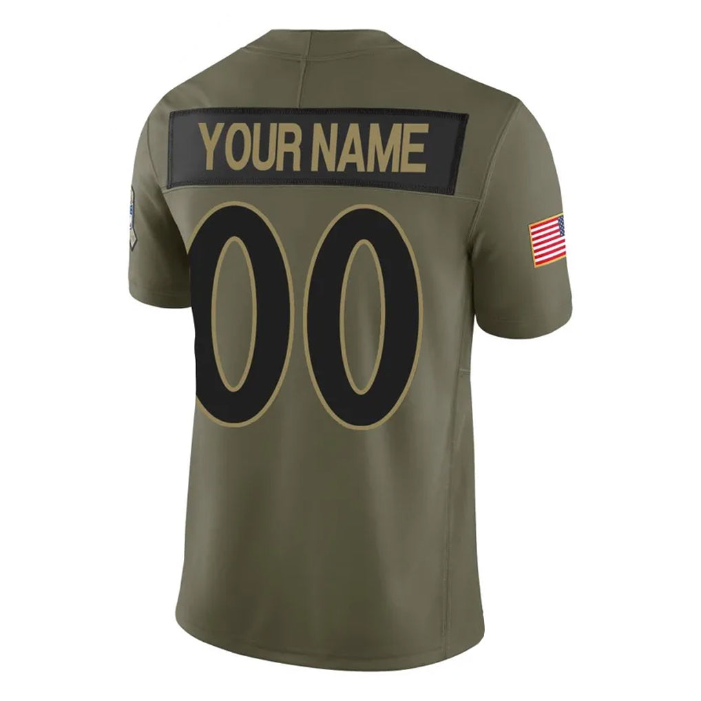 Kdoa Custom B.Ravens Olive Salute To Service Limited Home Game Any Name & Numbers Stitched Jerseys