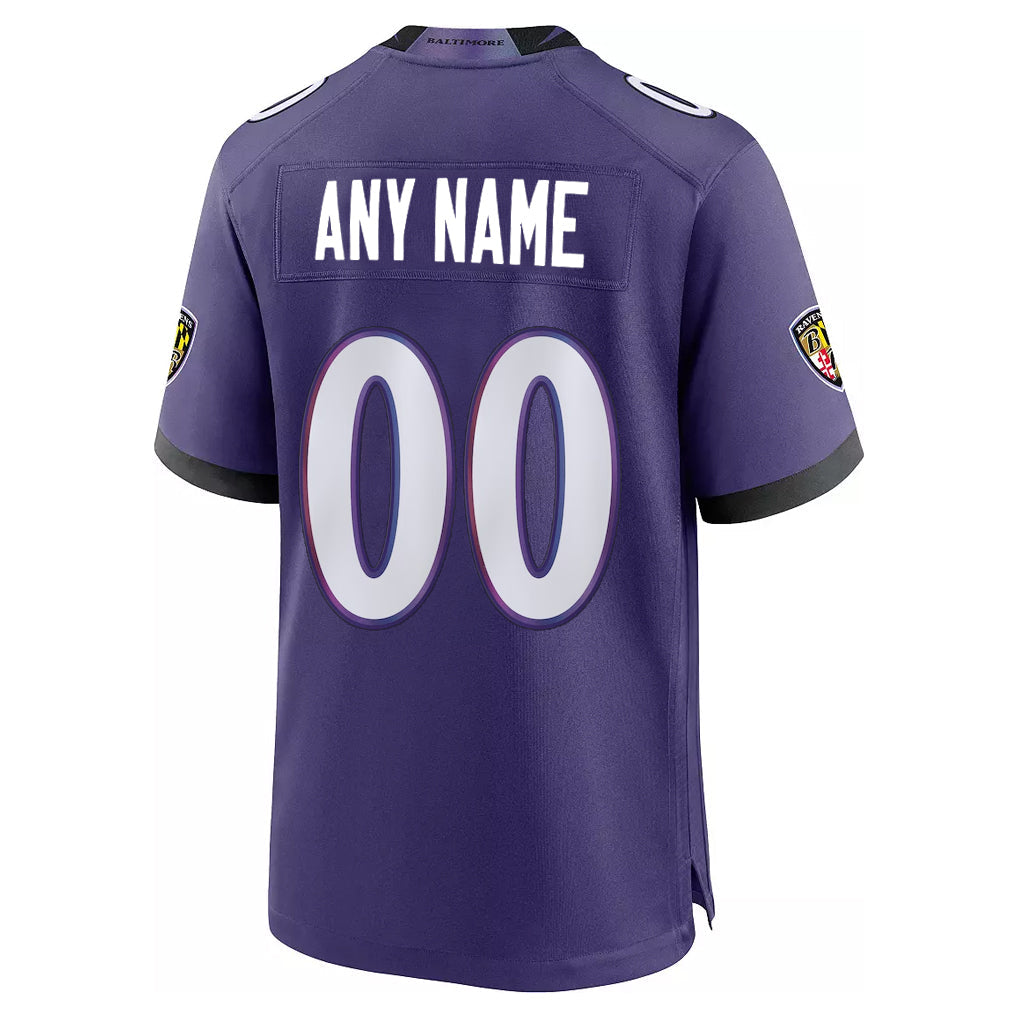 Kdoa Custom B.Ravens Purple Home Game Any Name & Numbers Stitched Jerseys