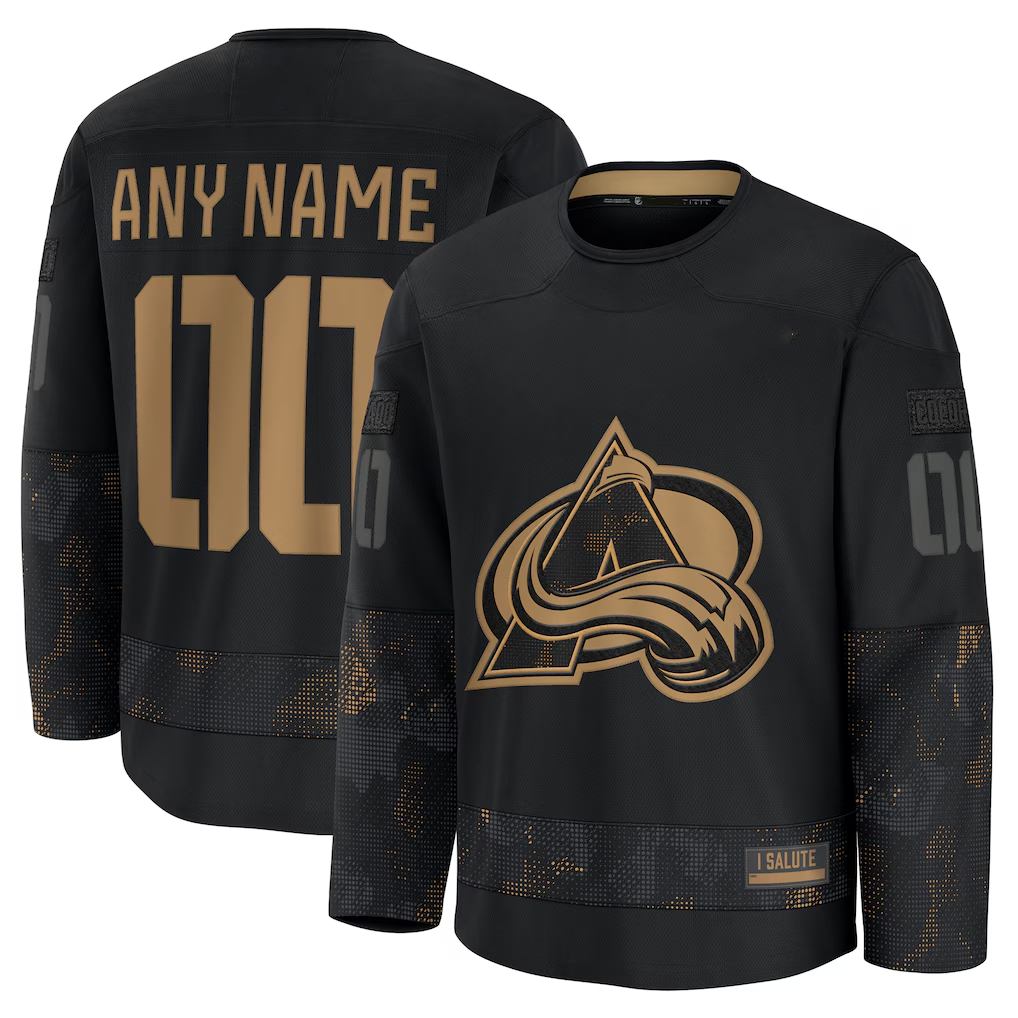 Kdoa Custom C.Avalanche Black 2024 Military Appreciation Practice Jerseys