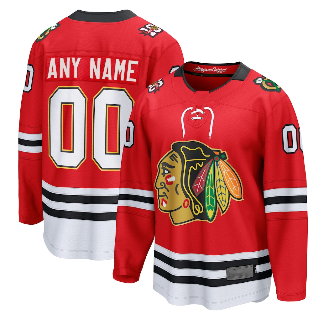 Kdoa Custom C.Blackhawks Red Centennial Breakaway Jerseys