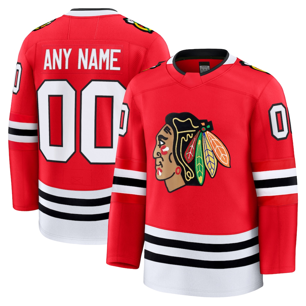 Kdoa Custom C.Blackhawks Red Home Premium Jerseys