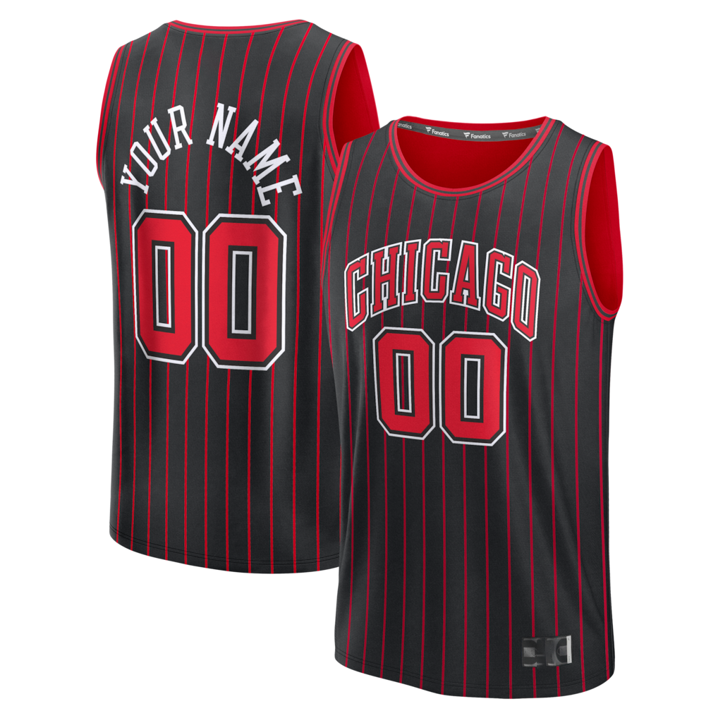 Kdoa Custom Chicago BullsC.Bulls Black Fast Break Jerseys - Icon Edition